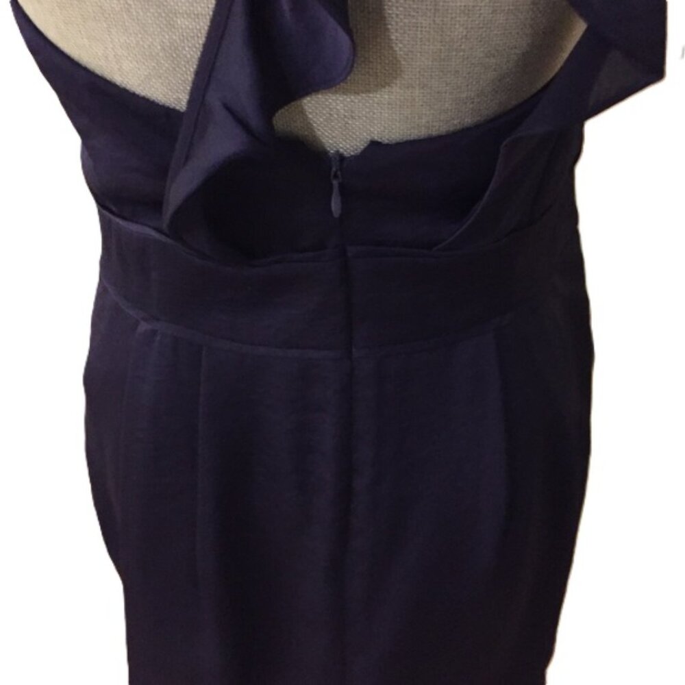 BCBGeneration Midnight Blue One Shoulder Dress w/Two Back Ruffle Straps 10 NWT - Picture 7 of 8